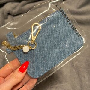 NWT Stoney clover lane denim keychain wallet